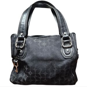 Fossil Black Signature Jacquard Satchel Handbag (ZB2731)